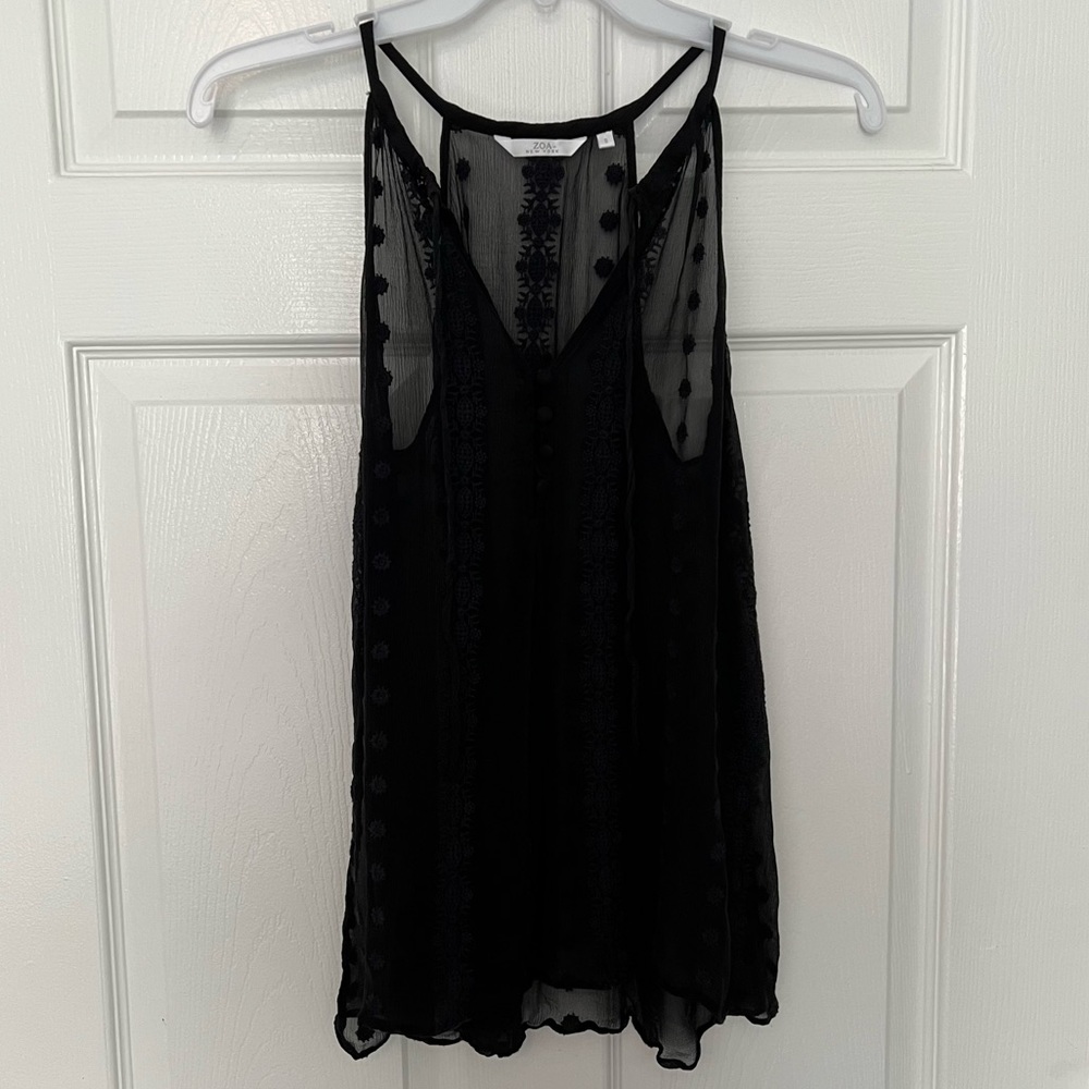 Black Sheer Tank Top